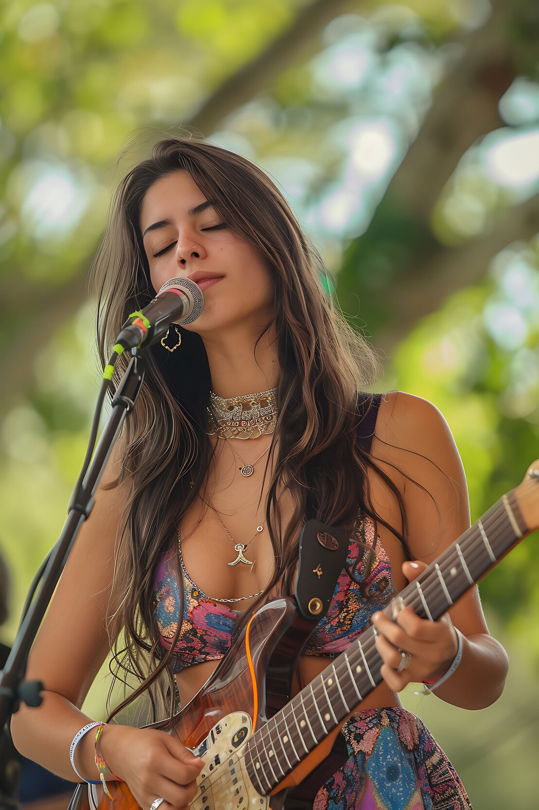 Livemusik-Abend mit Gitarre und stimmungsvoller Beleuchtung